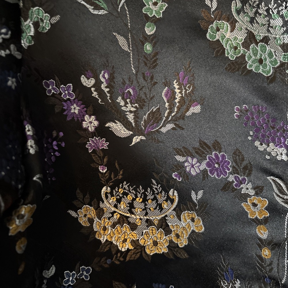 Vtg Yi Lin Women's Brocade Floral Blouse Sm‎ Mandarin Collar Button Up Oriental - Picture 3 of 9